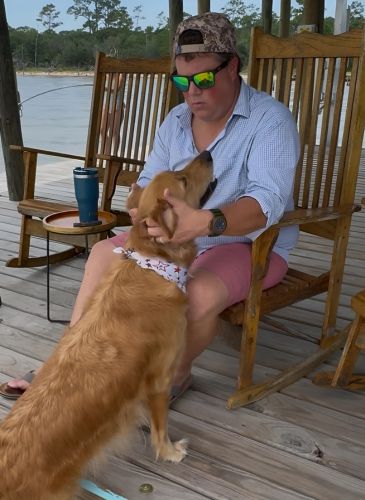 Co-founder of Darling Dog, Beau Boyd with his dog, Charlie