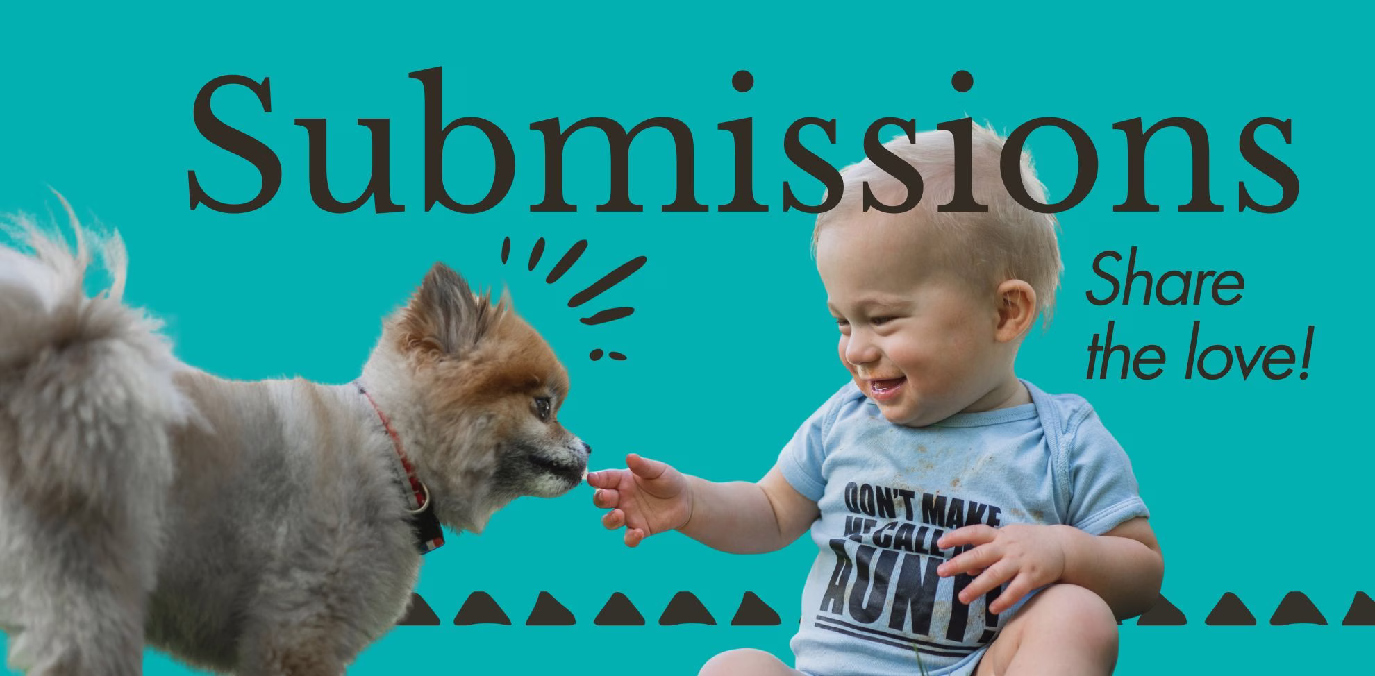 dog and baby playing - header - submission page - with share the love subhead