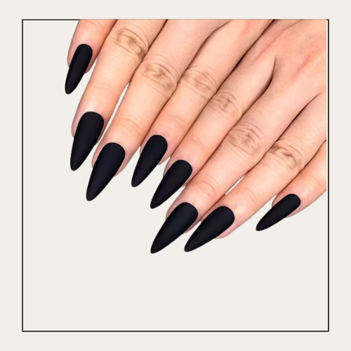 matte black press on nails